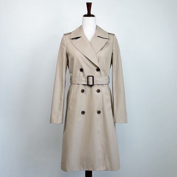 J. Crew Icon Khaki Water-Repellent Belted Trench Coat - Picture 2 of 16